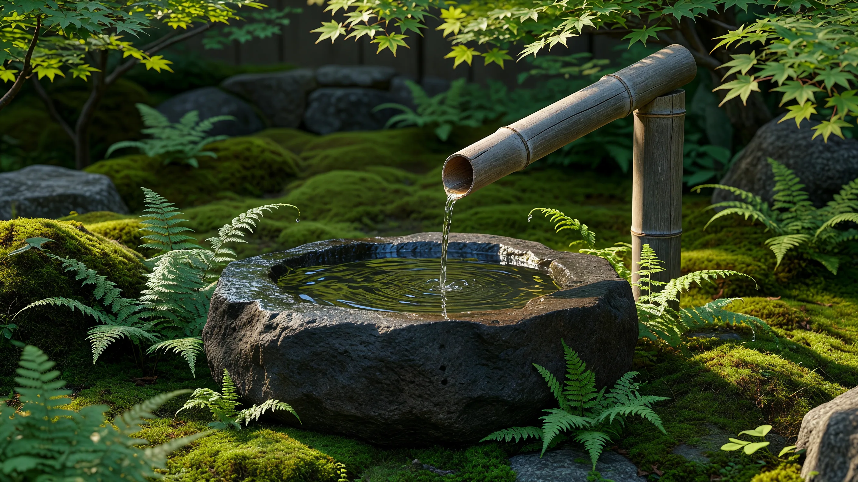 竹の水音
