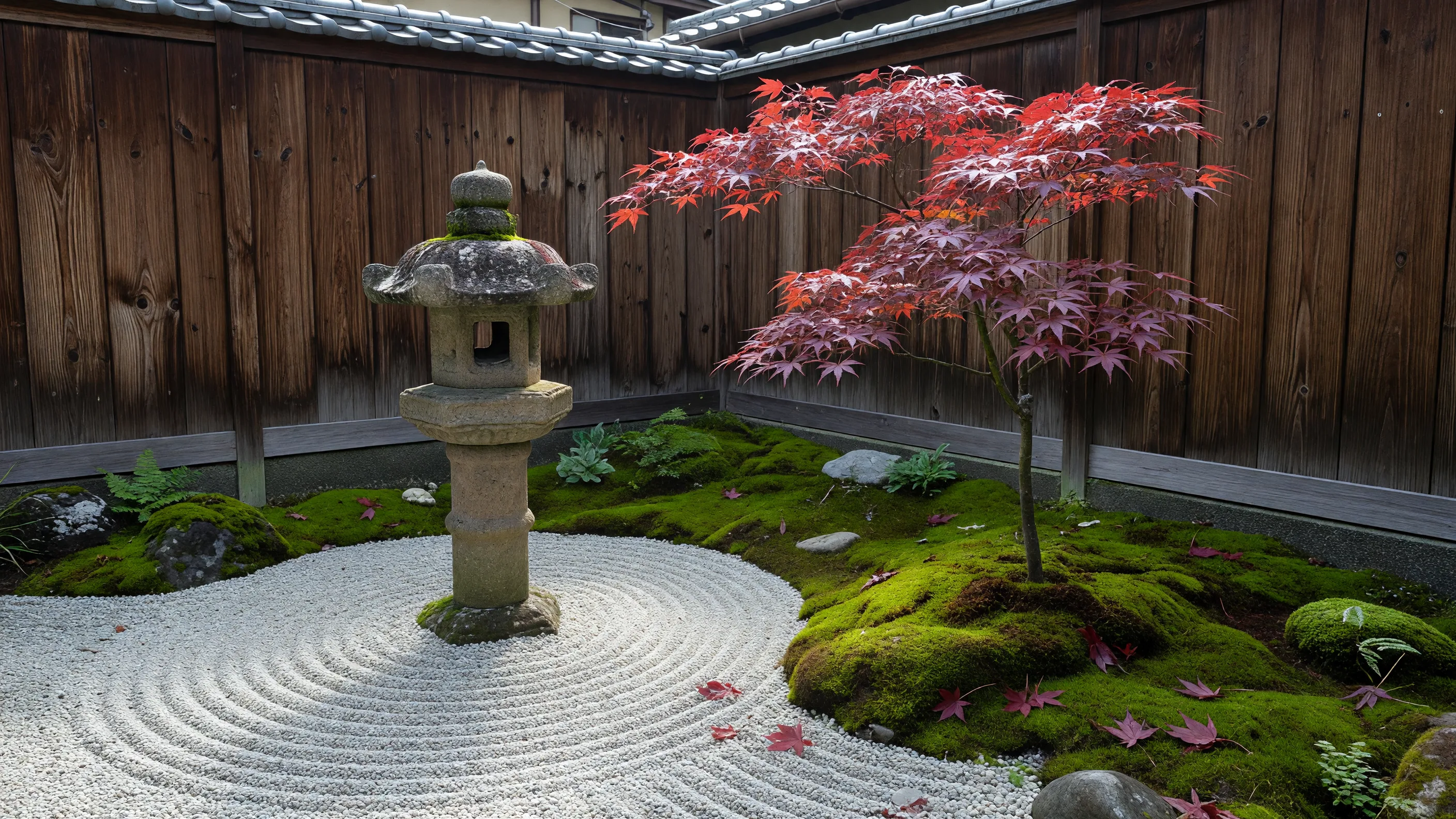 伝統的な小さな日本庭園